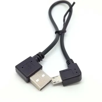 Universalus 2in1 Trumpas Dešinysis Kampas 90 Laipsnių 2A Micro USB Greitas Įkroviklis Įkrovimo Sinchronizuoti Duomenų Kabelis 0,25 m NAUJOS
