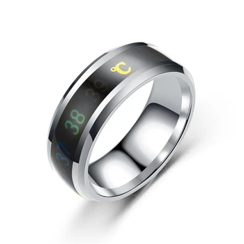 2021 Rose Aukso Spalvos Nerūdijančio Plieno Žiedai, Moterims, Vyrams Patinka Temperatūra Žiedai, Papuošalai Pora Vestuvinis Žiedas Mėgėjas Aukso Žiedas