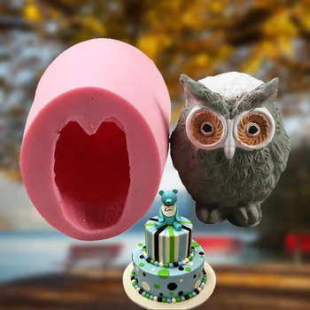 3D Pelėda Minkštas Pyragas Pelėsių Rankos Formos 3D Silikono Medžiaga Tortas Pelėsių Animacinių filmų Torto Įrankius, Pelėsių, Kepimo Indai, Virtuvės Reikmenys