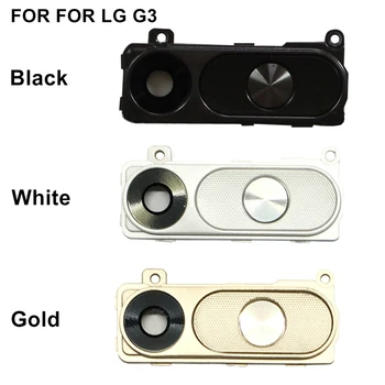 Naujas LG V10 H968 F600 Galiniai Atgal Kameros Stiklo Objektyvo Dangtelis su Rėmo Laikiklį, atsarginės Dalys LG G3 G4 Atgal Camer Len Dangtis