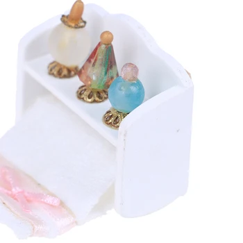 Lėlių Rankšluosčių Džiovykla Rankų Darbo Rankšluosčių Džiovykla Miniatiūriniai Vonios Kambarys Nustatyti Lėlės Žaislas Lėlės Namas Reikmenys, Makiažo Kosmetikos Rinkinys