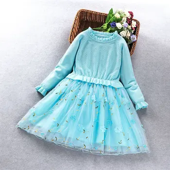 Kūdikių Merginos princesė Suknelės 2020 M. Rudenį, Žiemą Vaikai ilgomis Rankovėmis Megztiniai Suknelė mažai merginų Grupė Vaikų kostiumas