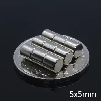 50Pcs 5 x 5 mm, Super Stiprus, Galingas Apvalus Cilindras Amatų Retųjų Žemių Neodimio Magnetų 5*5mm NdFeB nuolatinis magnetas Naujas Atvykimas