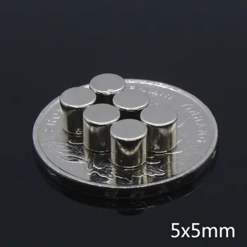 50Pcs 5 x 5 mm, Super Stiprus, Galingas Apvalus Cilindras Amatų Retųjų Žemių Neodimio Magnetų 5*5mm NdFeB nuolatinis magnetas Naujas Atvykimas