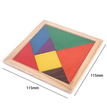 Mediniai Tangram 7 Gabalas Dėlionės Geometrinės Formos Spalvinga Aikštėje IQ Žaidimas galvosūkis Pažangi Švietimo Žaislai Vaikams