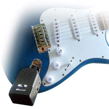 Patvarus Mini Su 3,5 mm Sąsaja Juoda Nešiojamų 2W Kompaktiškas, Švarus Kišenėje Iškraipymo Nustatymo Gitaros Stiprintuvas