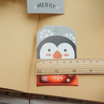 Didelis Dydis 12pcs ChristmasSanta Senelis Sniego Pingvinas Etiketės, Pakuotės, Apdailos Žymių Šalies Scrapbooking Amatų Popieriaus 