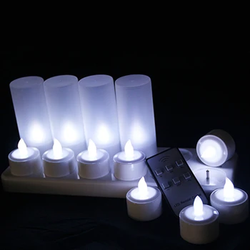 12Pcs Elektroninių Žvakių Formos LED Nakties Šviesos Dekoro Lempos Įkrovimo Šalies Šviesos Spalvinga Nuotolinio Valdymo pulto LED Žvakė Ceremonija