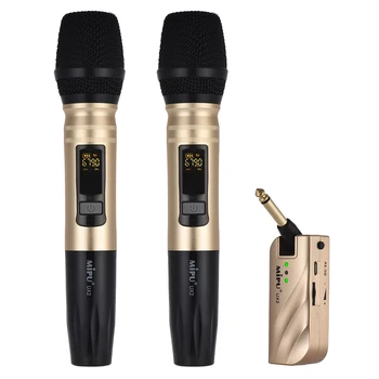 Wireless Handheld Microphone UHF Dvejopo Dažnio Mic Sistema Karaoke Susitikimas Kalbos Namų Pramogų