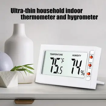 Skaitmeninis Termometras su Drėgmėmačiu Temperatūros Matuoklis TEMP, Drėgmė testeris-LCD ekranas RH Max Min su didelio ekrano, 10%/