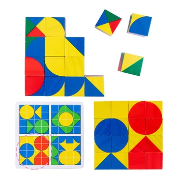 Geometrinis Blokai Kubo Kortelės Vaikai Erdvinis Mąstymas Švietimo Įspūdį Žaislas