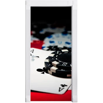 Lipdukai Sienų 3D Žingsnis Durų Pokerio Žaidimas Lipdukas Cool PASIDARYK pats Lipni Du Vandeniui atsparaus Popieriaus Plakatas Spausdinimo paveiksl Namų Dekoro