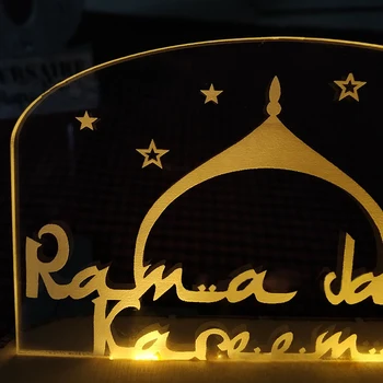Lempa LED Eid Mubarakas Dekoro String Žibintai Ramadanas Kareem Dekoracija Namuose Musulmonų Islamo Festivalio Grupė Tiekia 2
