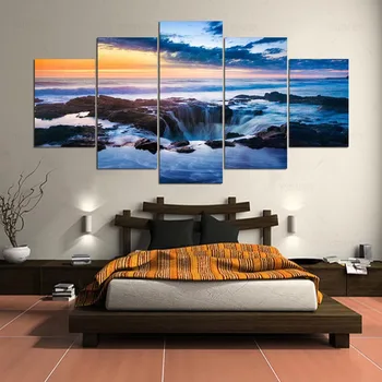 5 skydelis HD spausdinti tapybos Didinga pakrantė drobės namų dekoro sienos meno nuotrauką kambarį kn-112