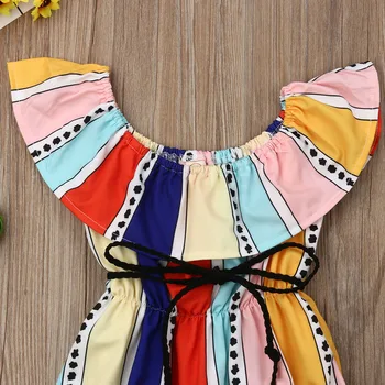 Kūdikių Vasaros Dryžuotas Bodysuit Drabužius Naujagimiui Baby Girl Bodysuits Sunsuit Komplektus Drabužių