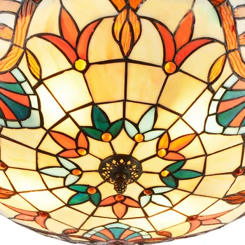 Europos Baroko Tiffany vitražas Lubų Šviesos Sielovados Turas Stiklo lempų gaubtų lamparas de techo abajur 110-240V