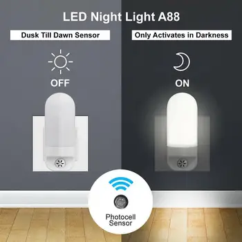 Automatinis LED Naktį, Šviesos, įjunkite Energijos Taupymo Sutemų Aušros miegamojo, naktiniai staleliai, lempa lempos didmeninės Vaikai 2 Lentelė Šviesos Jutiklis L5V7