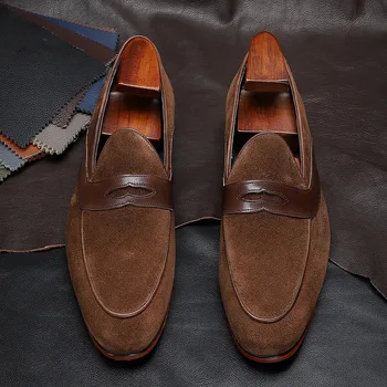 Vairavimo moccasin vyrų minkštas Aukštos Kokybės natūralios Odos dizainerio batai vyrams ruduo žiema Britų retro vyrų batai karvės odos pavasario