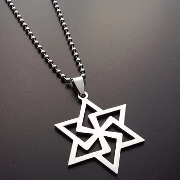 10 Geometrinis Turas Sutampa Trikampis, Šešiakampis šešiakampė Žvaigždė, Magijos Simbolis Karoliai Nerūdijančio Plieno Izraelio Emblema Karoliai