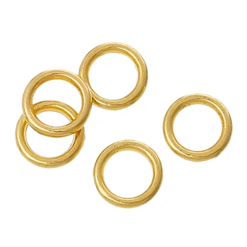 DoreenBeads Cinko metalo lydinio Uždarytas Lituojamas Šuolis Žiedai Apskritimo Žiedas Aukso Spalvos 6 mm( 2/8