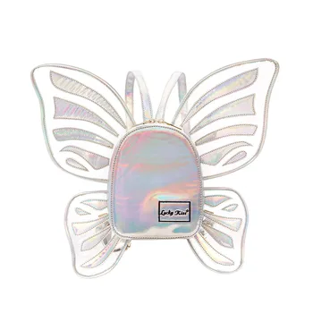 Harajuku juokinga lazerio mystic mini drugelis kuprinė holograma spalvinga angelo sparnu mados mergaitė mokykloje krepšiai šviečia šalies krepšys