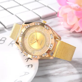 Moterų Laikrodžiai Top Brand Prabangos Aukso Laikrodis Krištolo, Nerūdijančio Plieno Kvarcinis Analoginis Suknelė Riešo Laikrodžių Apyrankės Reloj Mujer