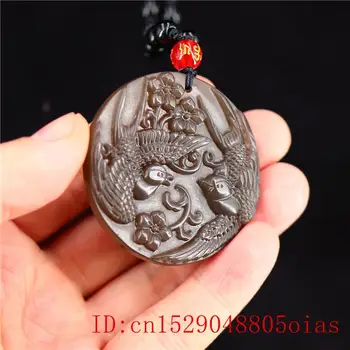 Ruda Jade Bird Pakabukas Amuletas Papuošalai Žavesio Raižyti Kinijos Moterims Gamtos Dovanos Mados Žadeitas Gėlių Karoliai už