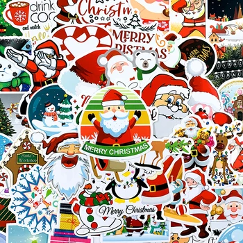 50pcs/pak Mielas Animacinių filmų Kalėdų Santa Briedžių Lipdukai Motociklų Nešiojamas, Mobilusis Telefonas, Šaldytuvas Kamieno 