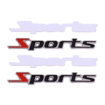 2 Vnt Juodas Raudonas Metalo Sporto Raidžių Automobilių Ženklelis Lipdukas Emblema Dekoras