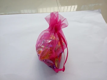 500pcs 11*16 Rose Red dovanų maišeliai papuošalai/vestuvės/kalėdų/gimtadienio Organza Maišeliai su rankenomis Pakuotės Siūlų krepšys