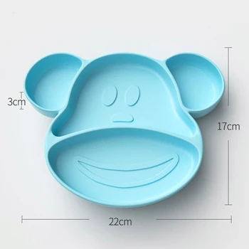 Kūdikių vaikas patiekalų saugaus silikono siurbimo dėklas dubenį valgomasis plokštė animacinių filmų mokymo stalo motina kūdikį mokymosi plokštė lengva valyti