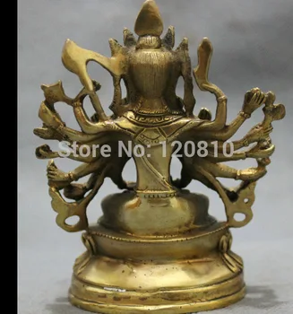 Tibeto Žalvaris Budizmas 18 Rankas Avalokiteshvara Kwan-yin GuanYin Budos Statula