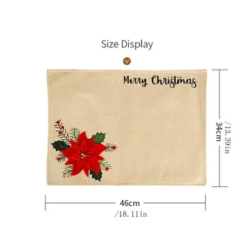 Kalėdų dekoracijas didelis raudonas gėlių placemat Europos ir Amerikos atmosferą išdėstymo lentelė kilimėlis staltiesė linas