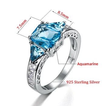 Szjinao Vintage Senoviniai 925 Sterlingas Sidabro Žiedai, Papuošalai Palace Vėjo Cirkonis Blue Crystal Žiedą, Kad Moterų Dalyvavimas Vestuvių Juostoje