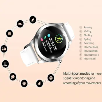 IP68 Vandeniui Smart Watch Moterų Miego Stebėjimo Širdies ritmo Monitorius Mados Lonvely Smartwatch KW10 Apyrankės, Skirta 