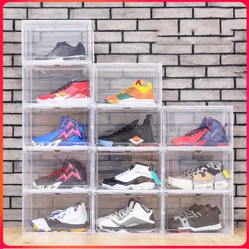Atsparus dulkėms batų saugojimo dėžutė Skaidri, batų dėžės batų saugojimo dėžutė sutirštinto didina kartu batų spintoje