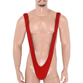 Vyrai Erotinis apatinis Trikotažas Mankini Thong Apatiniai Bodysuit Ruožas Gilia V formos Lingerie Sexy Thong Suspender Bodysuit Sec