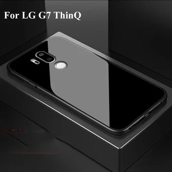 Dėl LG G7 ThinQ Bylą grąžinti iš Grūdinto Stiklo Dangtelis LG G7 ThinQ Telefono dėklas Minkšto Silikono Rėmo Telefono apsaugos Atveju