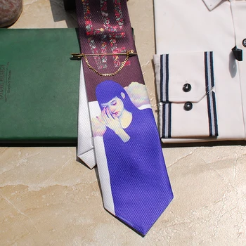 Kaip dovana mados mėlyna Miego mergina modelis Kūrybos kaklaraištį, šalies maišelį pakavimo 1pc