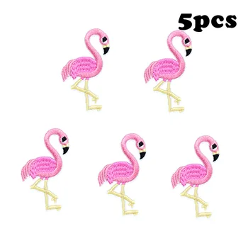 Mielas flamingo lopai drabužių geležies pleistrai mados siuvinėjimo pleistras aplikacijos parches ropa lipdukai drabužius 5vnt