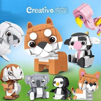 Deimantų Blokai Micro Blokai Mielas Plastiko Pingvinas Žaislas Vaikams, Cartoon Gyvūnų Anime Veiksmų Skaičius, Surinkimo Modelį 