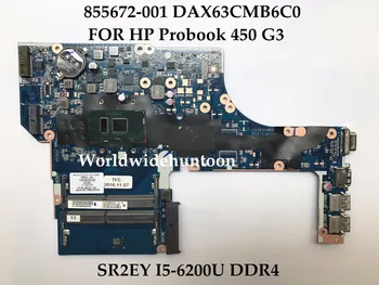 Aukštos kokybės 855672-001 DAX63CMB6C0 HP Probook 450 G3 nešiojamas plokštė SR2EY I5-6200U DDR4 Visiškai Išbandyta