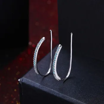 Mėlyna akmens auskarai aukštosios mados auskarai moterų modelių jaunimo tendencija auskarai E2060