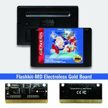 Wiz n Liz - JAV Etiketės Flashkit MD Electroless Aukso PCB Kortele Sega Genesis Megadrive Vaizdo Žaidimų Konsolės