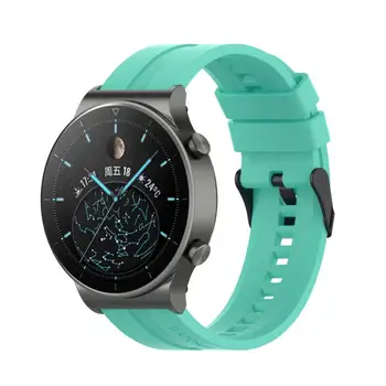Universalus Pakeitimo Žiūrėti Juostų Huawei Žiūrėti GT2 Pro Silikono Dirželis Su Juodo Plieno Sagtis 22mm Smart Watchband Dirželis
