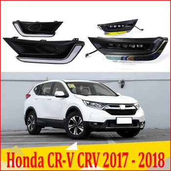 2vnt Honda CR-V CRV 2017 2018 2019 LED Dieniniai Žibintai DRL su priešrūk. Geltona Posūkio Signalo lemputė