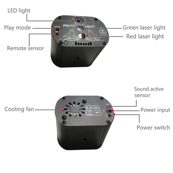 Mini USB 5V DJ Disco Šviesos Strobe Šalies Scenos Apšvietimo Efektas Balso Kontrolės Lazerinius Projektorius, Šviesos, Šokių aikštelėje