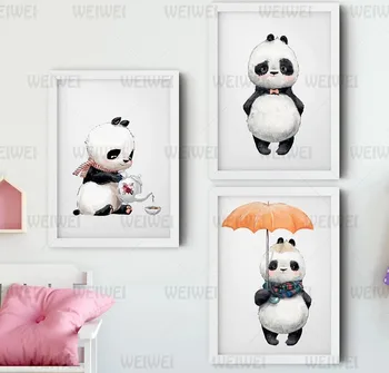 Vaiko Kambario Apdaila, Sienos Meno Mielas Gyvūnų Panda Plakatus Ant Sienos dekoruotos Drobės, Nuotraukos Home Design Darželio Kūdikių Namų Dekoro