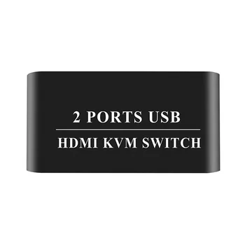 KVM Switch Profesionalų Spausdintuvas 2 In 1 Out Universalios Aliuminio Lydinio Home Office Stabili Plug And Play Bendrinimo Dual USB