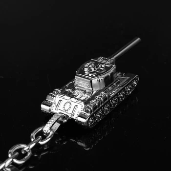 Mados 4 Spalvų 3D World of Tanks Raktų pakabukai Metalo paketų prižiūrėtojų raktinę Dovanų Chaveiro Automobilio Pultelio Cool Papuošalai Žaidimas Raktų pakabukas Vyrams